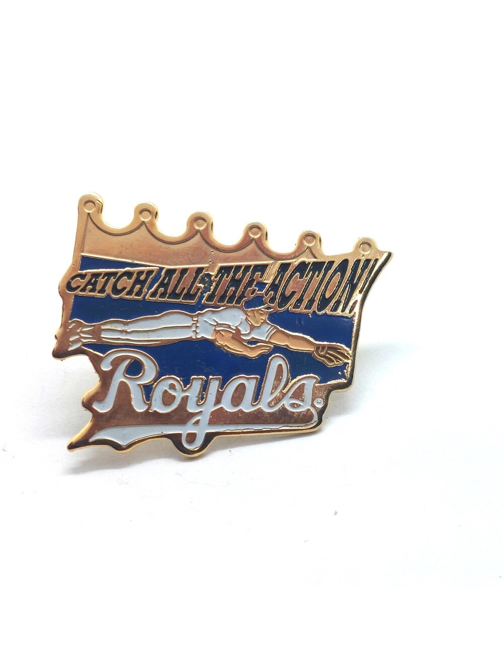 Kansas City Royals Catch All The Action Pin Vintage Baseball MLB Team